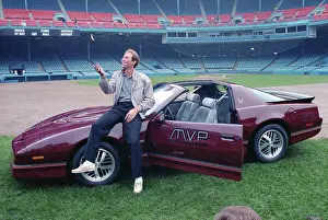 Tigers Shortstop Alan Trammell Posing on His New Sports Car