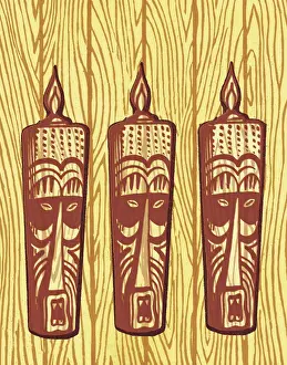 Voodoo Prints: Three Tiki Figures