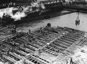 Prints of September 1928: The New Tilbury docks under construction. (Photo by Fox Photos/Getty Images) Timeless Treasures: Iconic Black and White Prints from the Fox Photo Library: Tilbury Docks
