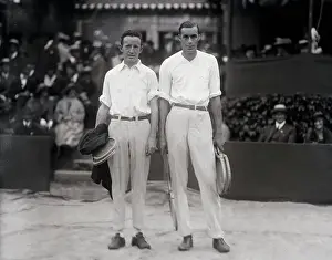 Bill Tilden and Bill Johnston Standing on Court