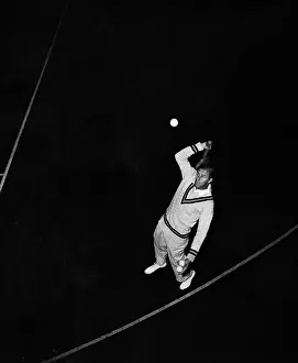 Bill Tilden Practicing His Famous Serve