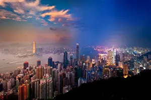 Multiple Exposure Prints: Timelapse photograph of Hong Hong city