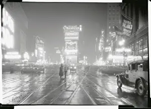 Times Square in the Rain and at Night