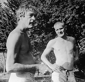 Timothy Leary Standing with Buddhist Monk