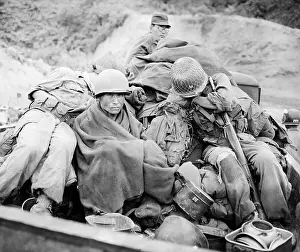 Tired Korean Soldier On Truck