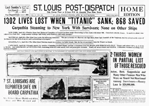 Headline Prints: Titanic On The Front Page