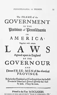 Bureaucracy Prints: Title Page of Colonial Constitution of Pennsylvania