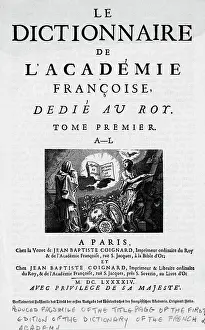 Title Page of Dictionary of French Academy