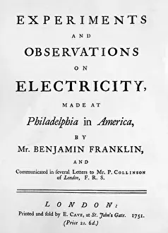 Observation Prints: Title Page of Experiments and Observations on Electricity by Ben Franklin