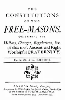Title Page Prints: Title Page of the Freemason Constitution