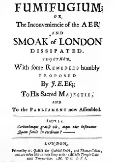 Air Pollution Prints: Title Page of Fumifugium by John Evelyn