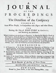 Slavery Prints: Title Page Of Journal Outlining Conspiracy