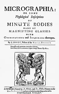 Lions Prints: Title Page from Micrographia by Robert Hooke