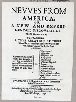 New England Prints: Title Page of News from America