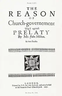 Pamphlet Prints: Title Page of Pamphlet by John Milton