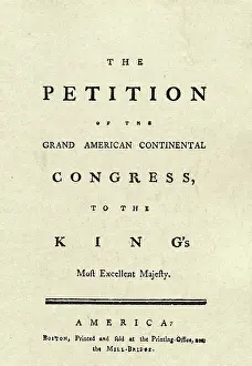 Title Page of Petition of Grievances of Colonies