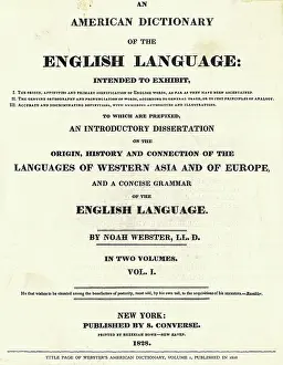 Dictionary Prints: Title Page for Volume 1 of An American Dictionary of the English Language Dictionary, 1828