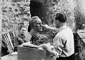 Yugoslavia Prints: Tito Posing for Bust