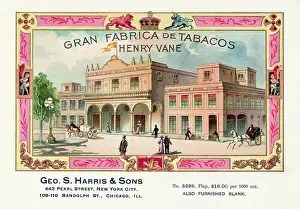 Cigar Box Prints: Tobacco Factory Exterior On Cigar Box