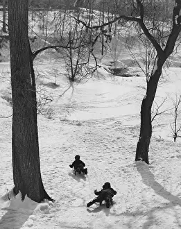 Tobogganing Children