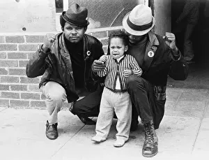 Black Power Prints: Toddler and Men Giving Black Panther Salute
