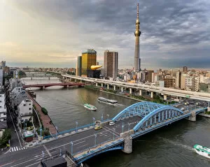 Images Dated 4th March 2018: Tokyo Skytree and Sumida-gawa