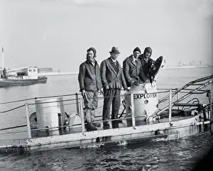 Tom Dunbar, Simon Lake, William Beebe, and Frank Crilly Posing