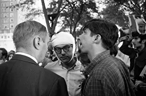 A053371 Prints: Tom Hayden & An Unfortunate Protestor At The DNC