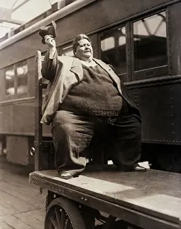 Pushcart Prints: Tom Tom Worlds Fattest Man by Train