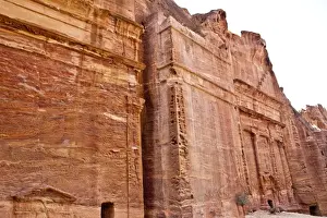 Cave Painting Prints: Tombs along the cliff wall at Petra