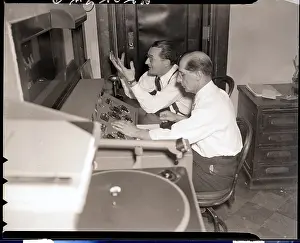 Audio Recording Prints: Tommy Dorsey with Engineer in Studio