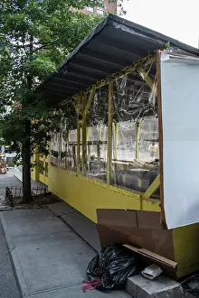 Bill Tompkins Abandoned outdoor dining area Archive
