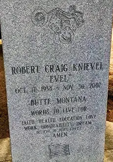 Bill Tompkins Grave Evel Knieval Archive