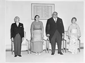 Tonga Royalty Posing with Japanese Leaders