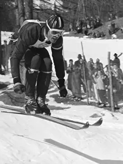 Toni Sailer Sking Downhill In Olympics