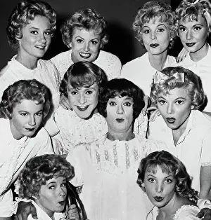 Cross Dresser Prints: Tony Curtis and Jack Lemmon in Drag Surrounded By Women