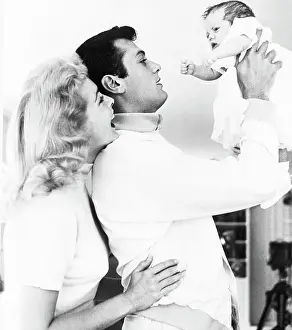 Tony Curtis and Janet Leigh with Daughter Kelly
