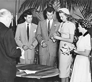 Bridesmaid Prints: Tony Curtis and Janet Leigh at Their Wedding