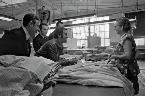 Huty37368 Prints: Tony Curtis Visits The Tom James Company Factory, Perth Amboy, New Jersey