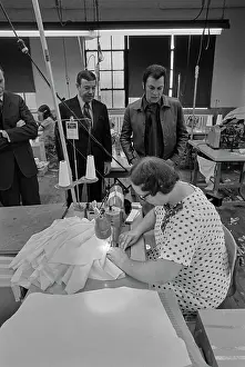 Huty37368 Prints: Tony Curtis Visits The Tom James Company Factory, Perth Amboy, New Jersey