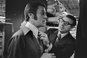Huty37368 Prints: Tony Curtis Visits The Tom James Company Factory, Perth Amboy, New Jersey