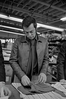 Huty37368 Prints: Tony Curtis Visits The Tom James Company Factory, Perth Amboy, New Jersey