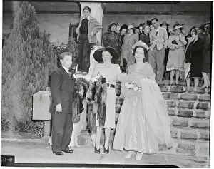 Santa Barbara Prints: Tony Furness, Thelma Furness, and Mrs. Gloria Vanderbilt Arrive at Wedding