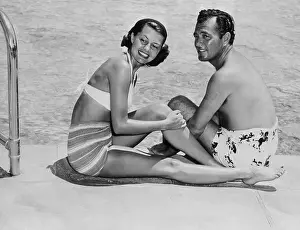 Pool Prints: Tony Martin And Cyd Charisse At Pool