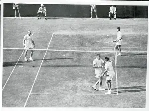 Tony Trabert Shaking Hands with Vic Seixas