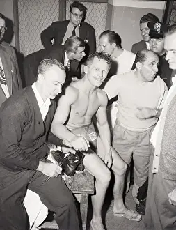 Tony Zale In Dressing Room After Victory