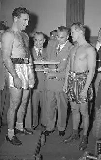 Tony Zale and Marcel Cerdan Weighing In