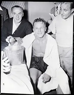 Injury Prints: Tony Zale Puts Hand In Ice Bucket