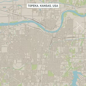 Images Dated 14th July 2018: Topeka Kansas US City Street Map