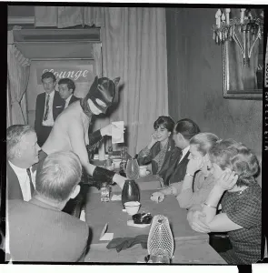 Restaurant Prints: Topless Waitress Serving Drinks